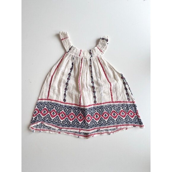 Girl's Anthropologie RAGA Graphic Embroidered Cotton Gauze Tent Dress, Size S - Picture 4 of 10
